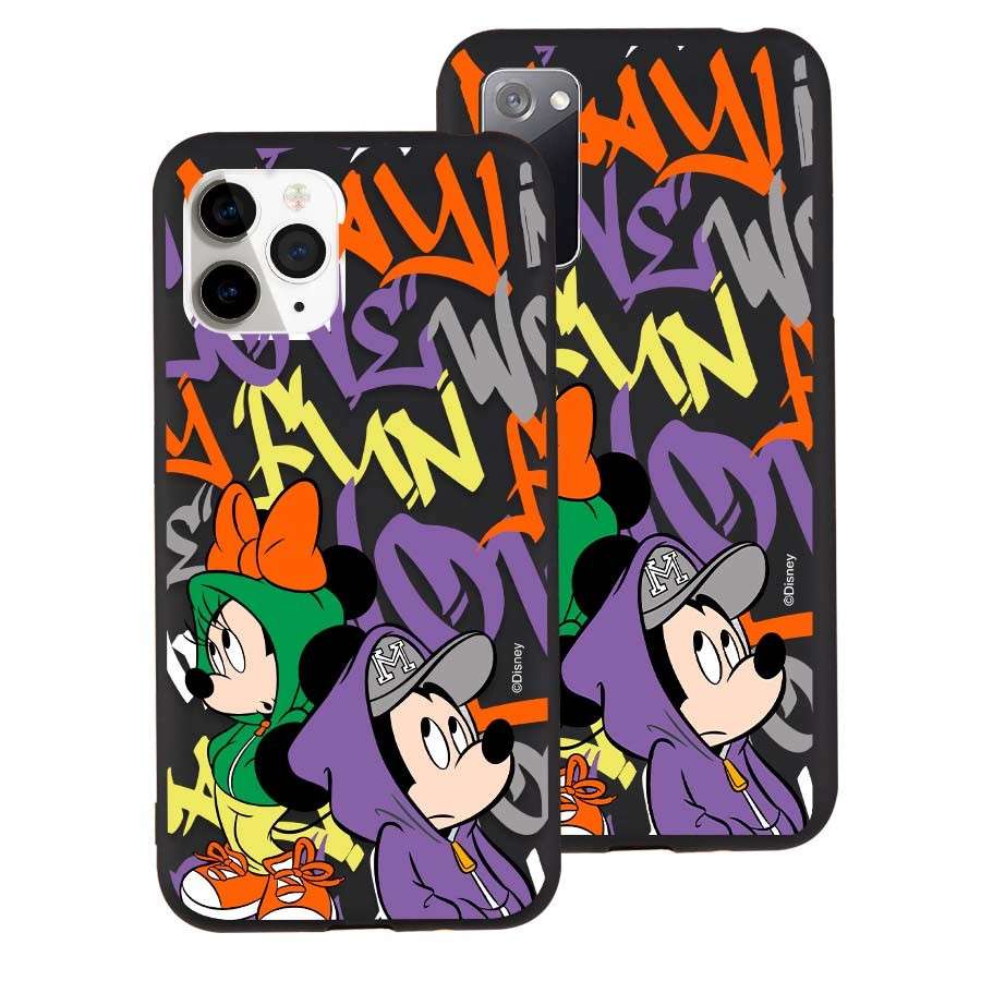 Funda Ultra Suave negra Oficial Disney - Mickey & Minnie Graffiti