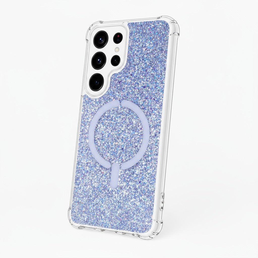 Funda Ring Glitter Compatible con Magsafe para Samsung Galaxy S25 Ultra