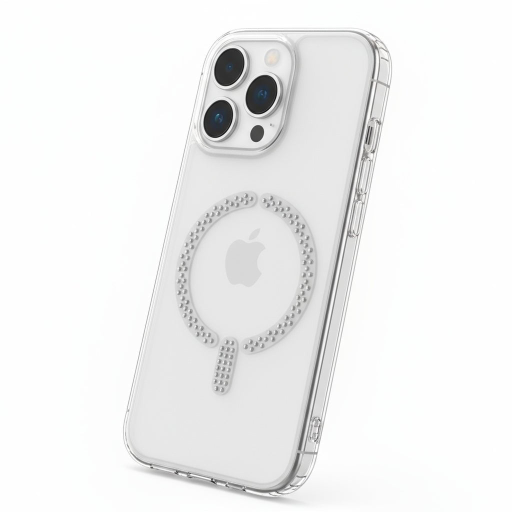 Funda Antiyellow Compatible con MagSafe con Brillantes para iPhone 14 Pro Max