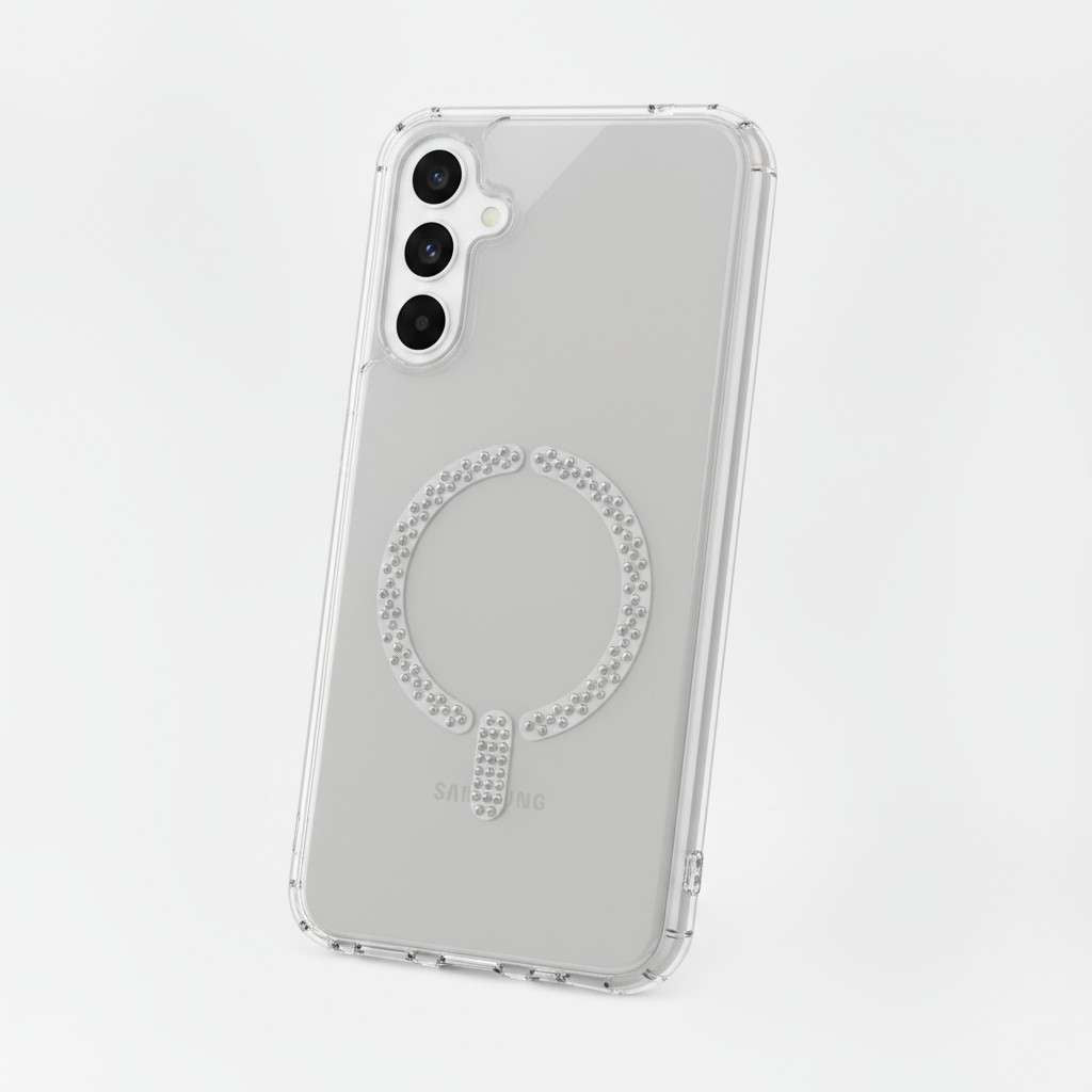 Funda Antiyellow Compatible con MagSafe con Brillantes para Samsung Galaxy S25