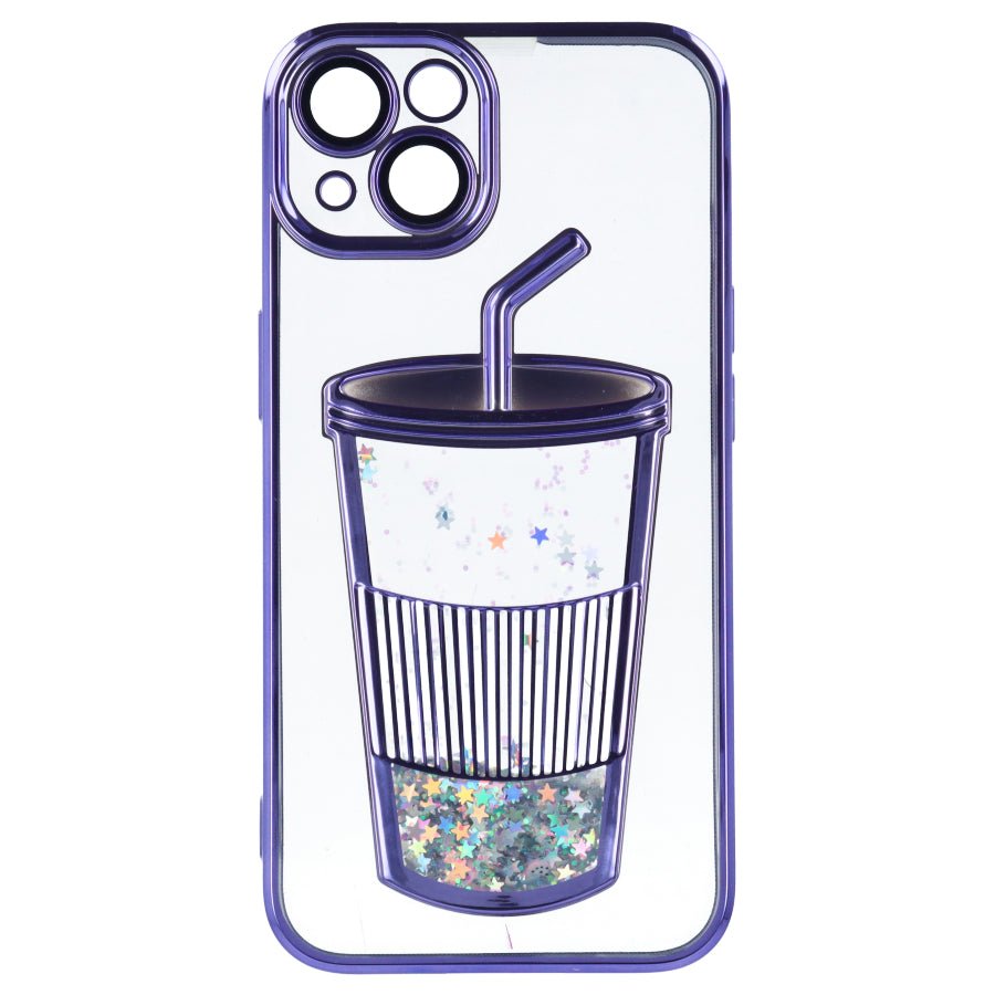 Funda Bumper con Vaso de Purpurina para iPhone 15