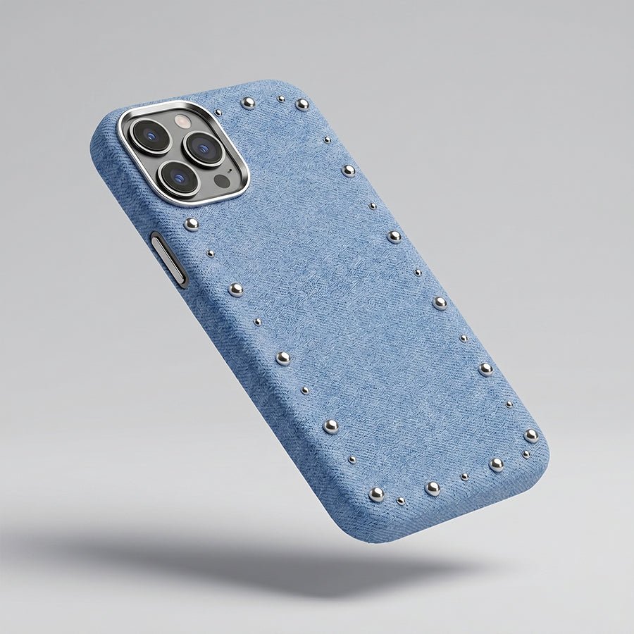 Funda Denim MagBattery para iPhone 11 Pro Max — vista trasera con cierre magnético
