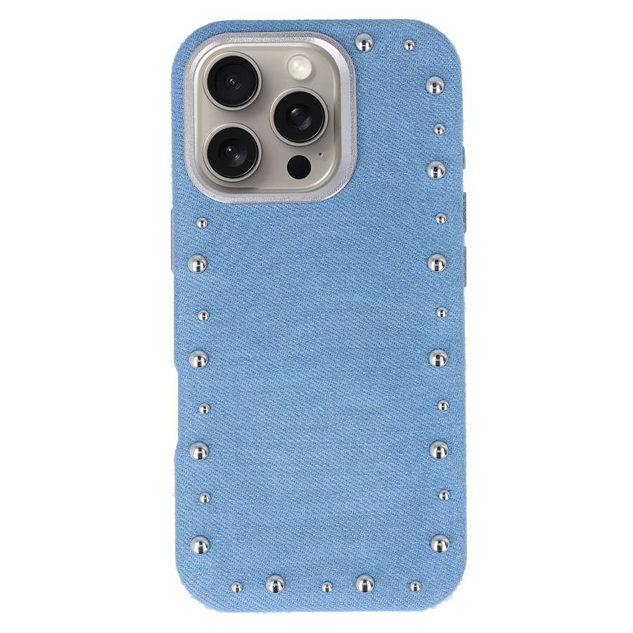 Funda Denim MagBattery para iPhone 14 Pro — vista frontal con acabado vaquero
