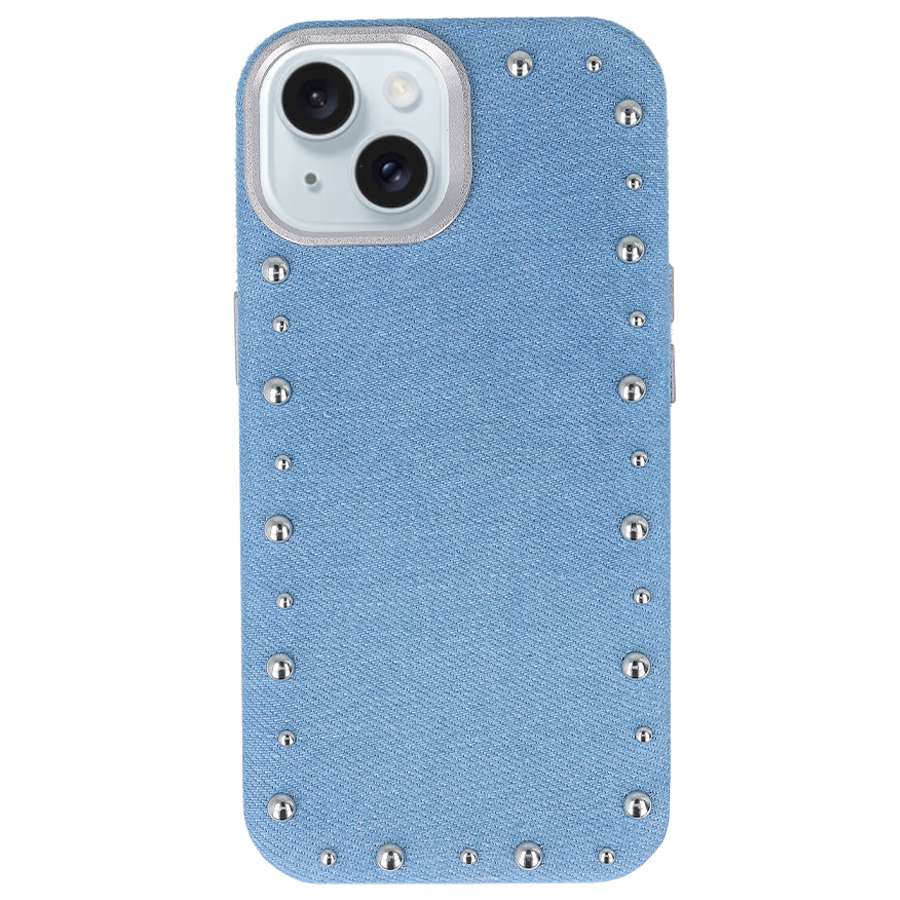 Funda Denim MagBattery para iPhone 14 — vista frontal con acabado vaquero
