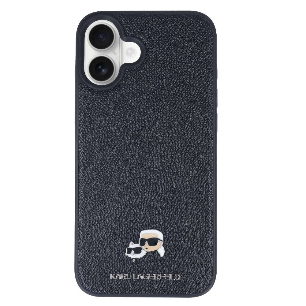 Funda Karl Lagerfeld negra para iPhone 16, colaboración La Casa de las Carcasas x Karl Lagerfeld