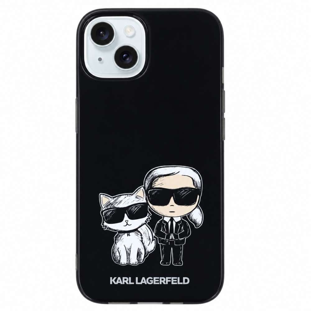 Funda Karl Lagerfeld negra para iPhone 15, colaboración La Casa de las Carcasas x Karl Lagerfeld