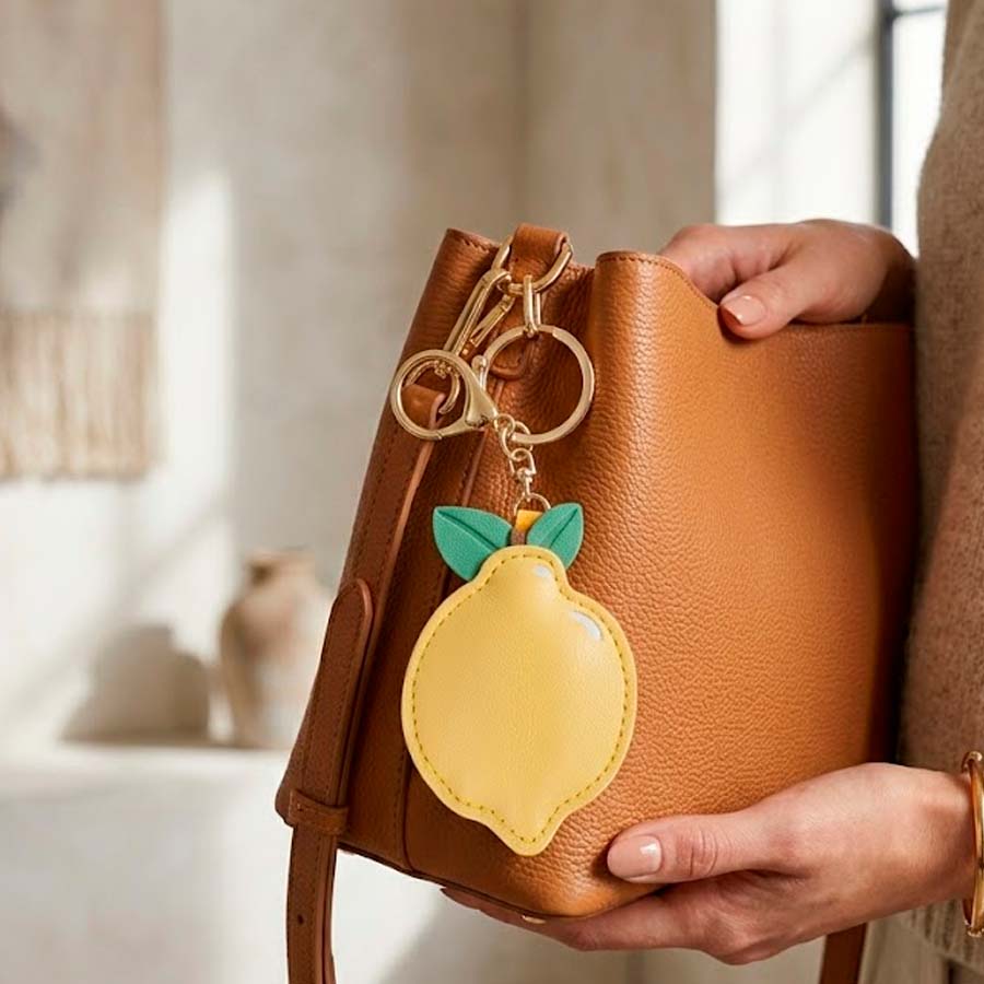 Charm colgante limón como llavero decorativo