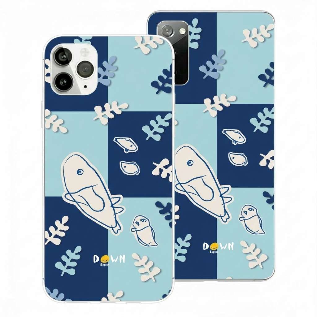 Funda oficial Down España «El Mar de Enzo» sobre fondo blanco — Diseño solidario exclusivo personalizable